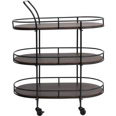 Trolley Tables Storied Home 37" Metal Bar Cart with Lined Trolley Table