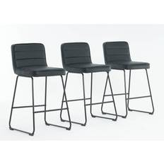 Bar Stools Office Set 3 Lakeview Upholstered Modern Bar Stool 2