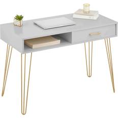 Metal and wood desk mDesign Metal/Wood Modern Writing Desk