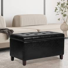 Storage Benches Bed Bath & Beyond Adeco Rectangular Lift-top Storage Bench