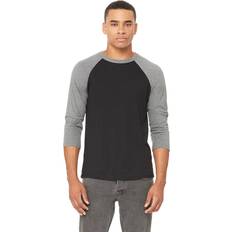 Canvas 3/4 Sleeve Baseball T-Shirt - Black/Deep Heather