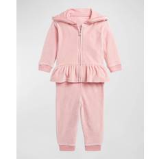 Tracksuits Polo Ralph Lauren Velour Hoodie & Jogger Pant Set Tickled Pink 12M