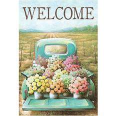 Pink Garden Decorations Magnolia Garden Flags M080014 Welcome Flower Truck