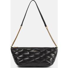 Saint Laurent Crossbody Bags Saint Laurent Zipped Leather Shoulder Bag Black 01