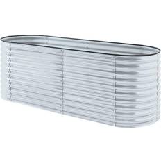 Hanover 94-In. Oval Open-Base Raised Garden Bed -Galvanized Steel 94