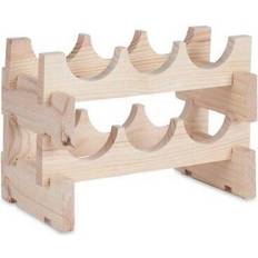 Naturlig Fyrretræ Flaskeholder til 6 Flasker 36,5 x 21 x 25 cm