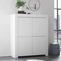 Blanc Armoires Meuble 4 Portes En Bois FIRENZE Blanc Opaque Armoire