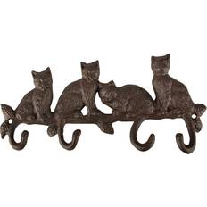 Esschert Design Nostalgische Wandgarderobe Katzen Antik-Braun Tøjkrog