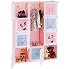 Librerie Relaxdays Scaffale Componibile Per Cameretta 145x110x37.5 cm Rosa