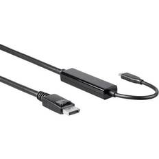 Monoprice USB-C to DisplayPort 3.1 Cable 32.4Gbps 8K 60Hz 8K 60Hz Thunderbolt 4/3 Black 6ft