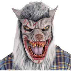 Animals - Gray Masks Amscan Werewolf Latex Mask Animal Fancy Dress Up Halloween Adult Costume Accessory