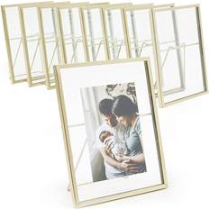 Glass floating frame Juvale Gold Glass Floating Pressed Flowers Photo Frame