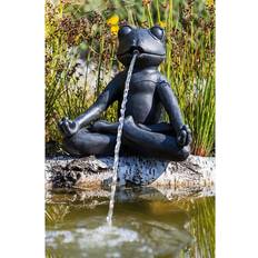 HEISSNER Teich-Deko Teichfigur Yoga-Frosch hoch