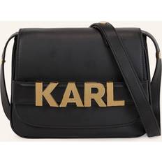 Karl Lagerfeld Dam - Svarta Axelremsväskor Karl Lagerfeld K/letters Flap Crossbody Bag, Woman, Black, Size: One size