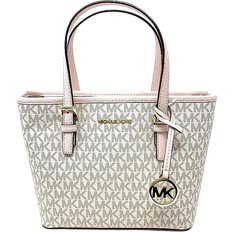 Michael Kors Beige Totes & Shopping Bags Michael Kors Jet Set Travel Extra-Small Logo Top-Zip Tote Bag - Powder Blush