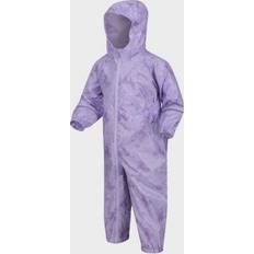 Lila - Mädchen Regenoveralls Regatta Kid's Pobble Waterproof Puddlesuit - Purple