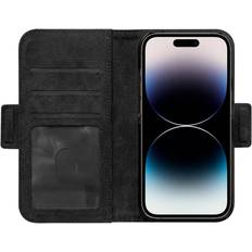 iPhone 14 Pro Nordfjord Slim Wallet Læder Cover m. Pung Sort