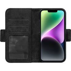 KEY iPhone 14 Nordfjord Slim Wallet Læder Cover m. Pung Sort