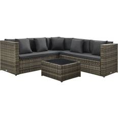 vidaXL 4 Piece Garden with Cushions Outdoor Lounge Set