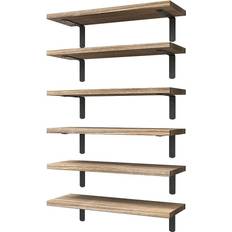 Wall Shelves Wopitues Wood Floating Wall Shelf 16.5" 6