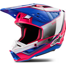 Alpinestars Crosshjälmar Motorcykelhjälmar Alpinestars SM5 Sail Crosshjälm Vit-Rosa-Enamel Blå