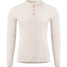 Beige Underställ Aclima WarmWool Grandad Shirt - Beige Melange