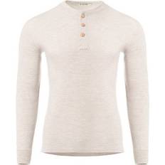 Beige Base Layer Tops Aclima WarmWool Granddad Man - Beige Melange