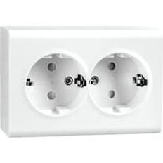 Schuko stikkontakt 16a SG Armaturen Påbyg 2 X 230V schuko 16A hvid