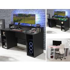 Gaming Desks Forte Tezaur Gaming Desk 2 Shelves With Led