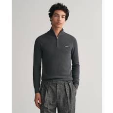 Gant Cotton Pique Half Zip Antracite