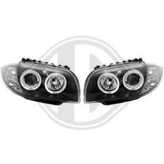 BMW Headlights Pair Angel Eyes Clear