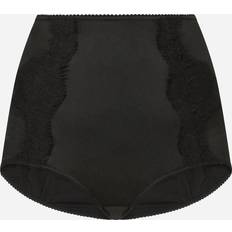 Dolce & Gabbana Black Panties Dolce & Gabbana Satin high-waisted panties with lace details