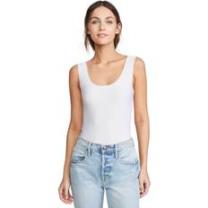 Blanco - Mujer Ropa interior moldeadora Commando Butter Scoop Neck Tank Thong Bodysuit - White