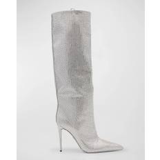 Dolce & Gabbana High Boots Dolce & Gabbana Women's Embellished High Heel Boots Gray/Crystal