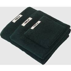 Asciugamani per Ospiti Tekla Fabrics Organic Terry Hand Towel in Forest Green Asciugamano per Ospiti Verde