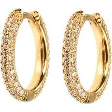 Bon Dep Medium Covered Hoops - Gold/Transparent