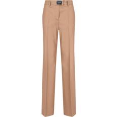 Dolce & Gabbana Flanell Flare Byxor Med Logomärke Beige