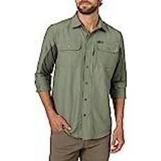 Wrangler atg Wrangler ATG Men's Long Sleeve Mixed Material Shirt, Dusty Olive