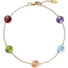 Saks Fifth Avenue Gemstone Station Bracelet - Gold/Topaz/Amethyst/Peridot/Citrine