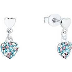 Prinzessin Lillifee Princess Lillifee Örhängen 925 Sterling Silver Barnörhängen för flickor, med Preciosa, 1,2 cm, Silver, Hjärta, Levereras smyckesask, 2036429
