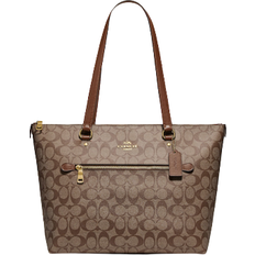 Coach Gallery Tote In Signature Canvas - Gold/Khaki Saddle