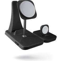 Zens Station de charge sans fil 3-en-1 Station principale de charger avec extension pour Apple Watch Série Modular Plastique recyclé Noir