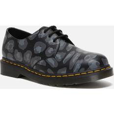 43 ½ Oxford Dr. Martens 1461 Distorted Smooth Leopard Print Shoes - Black