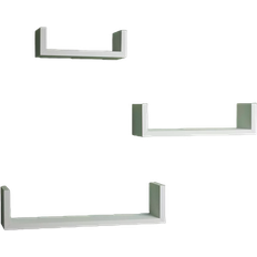 Danya B Laminated Floating "U" Wall Shelf 17" 3pcs