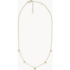 Fossil Jewelry Fossil Sadie Trio Glitz Gold-Tone Stainless Steel Station Necklace JF04115710 JF04115710