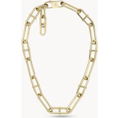 Fossil Women Necklaces Fossil Heritage D-Link Gold-Tone Stainless Steel Chain Necklace JF04102710 JF04102710