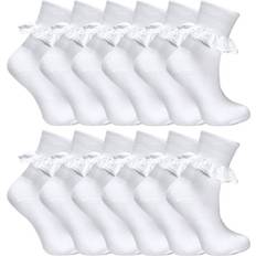 Pair Multipack White Frilly Lace