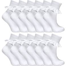 Sock Snob Pair Multipack White Frilly Lace