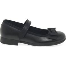 Textile Ballerinas Children's Shoes Clarks Girl's Scala Tap School Shoes - Black Lea