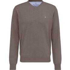 Men's Pullover V-Neck Jumper - Brown